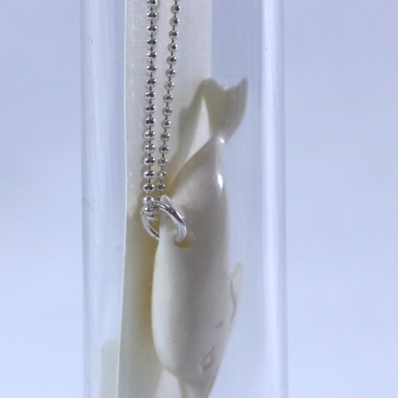 Hand Carved Dolphin Sterling Silver Necklace, 16 inch - Picture 4 of 6
